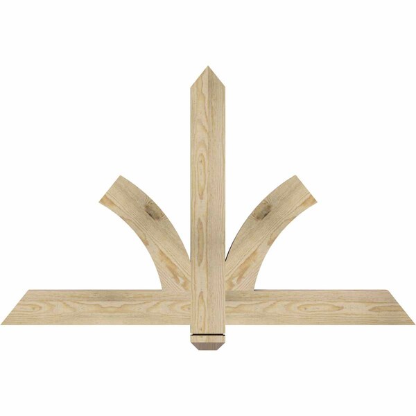 Ekena Millwork Redmond Rough Sawn Timber Gable Bracket, Douglas Fir, 48"W x 30"H x 2"D x 4"F, 15/12 Pitch GBW048X30X0204RED00RDF - main